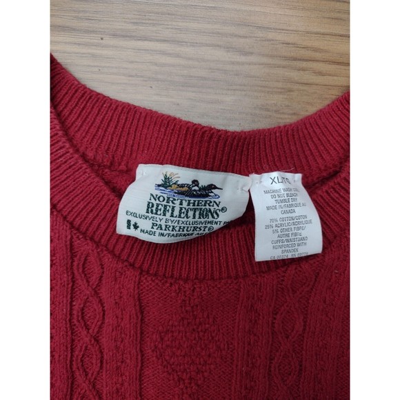 Northern Reflections SWEATER RED Vintage WOMEN Cotton Sweater Size XLARGE CANADA - Picture 3 of 8